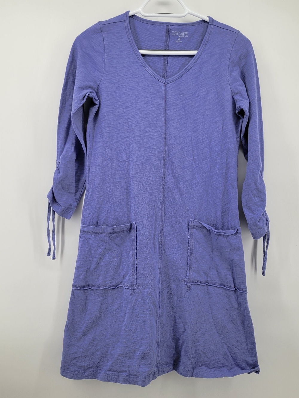 Escape Lavender V-Neck Tunic Dress with Patch Pockets Size XS